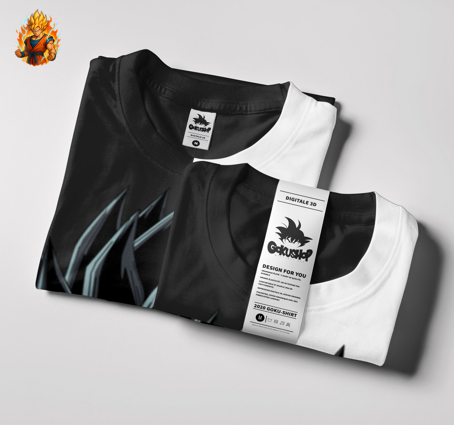 Dragon Ball Vegeta T-shirt noir et blanc