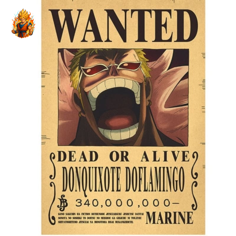 Affiche Recherché Doflamingo - One Piece-Ma boutique