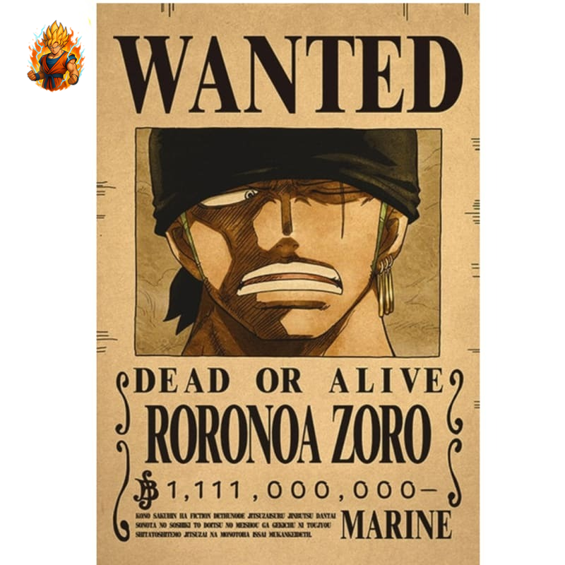 Poster Wanted Roronoa Zoro Post Wano - One Piece-Ma boutique