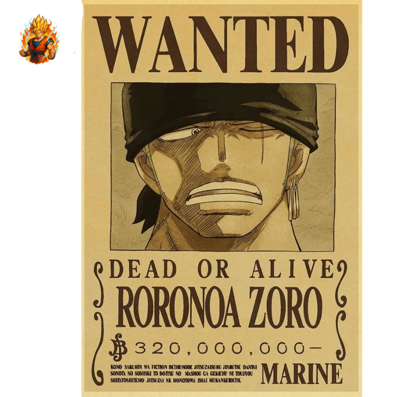 Affiche Recherché Roronoa Zoro - One Piece-Ma boutique