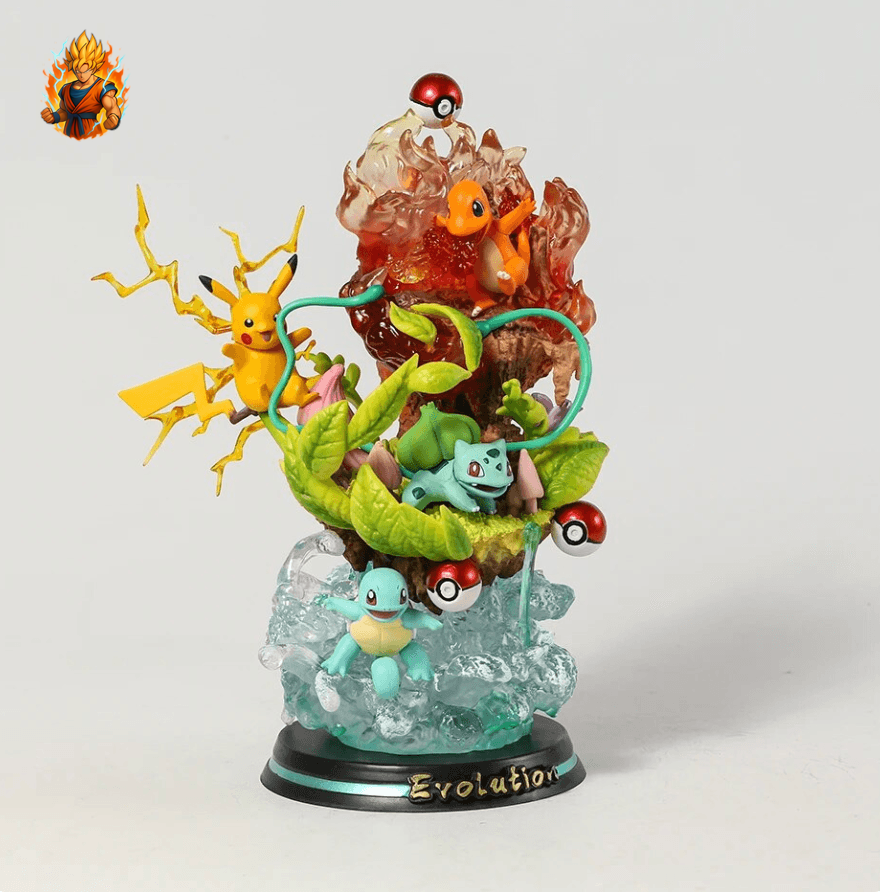 Figurine Pokémon - Pikachu, Salamèche, Bulbizarre et Carapuce