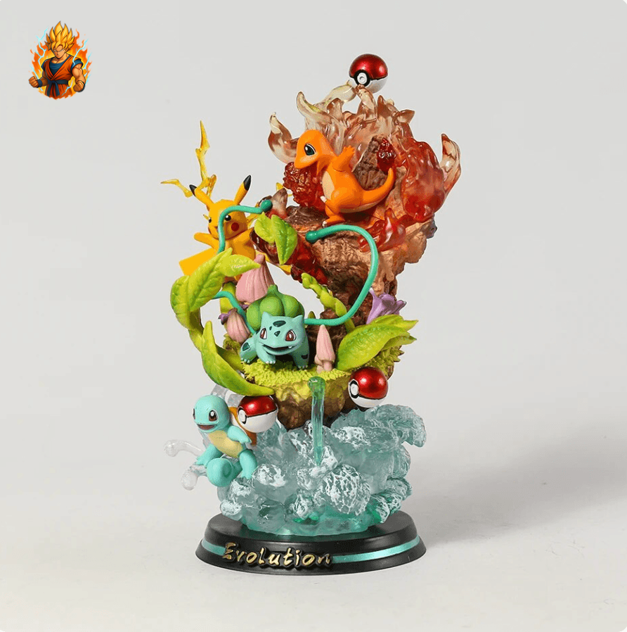 Figurine Pokémon - Pikachu, Salamèche, Bulbizarre et Carapuce