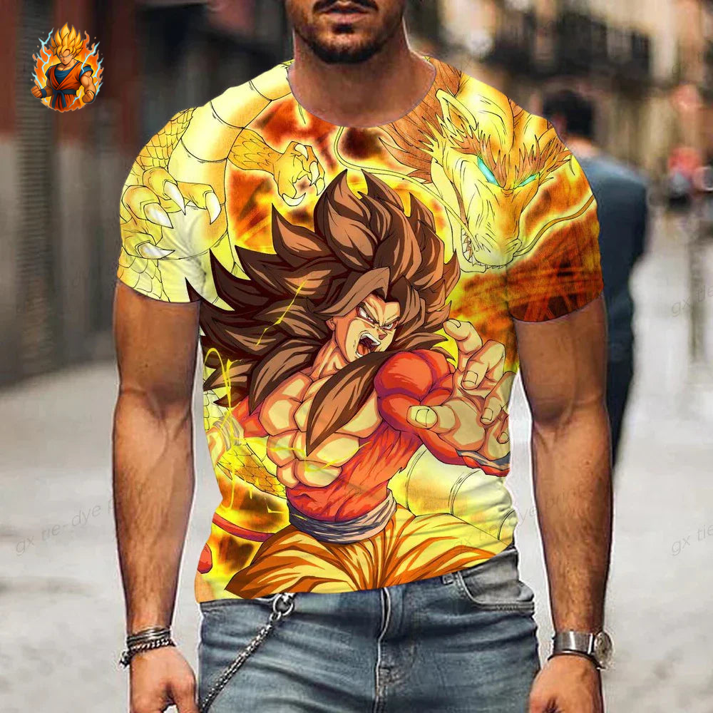 T-Shirt Dragon Ball Goku Saiyajin 4 x Shenron-Ma boutique