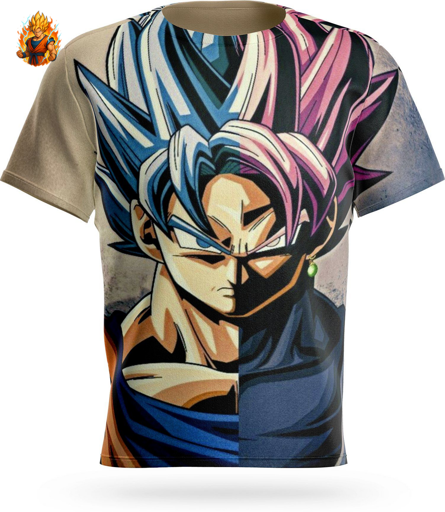 T-shirt Dragon Ball Super Goku Bleu vs Goku Rose