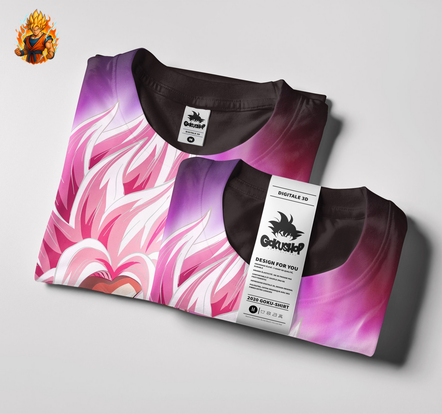 Dragon Ball Super Goku Noir Rosé T-shirt de combat