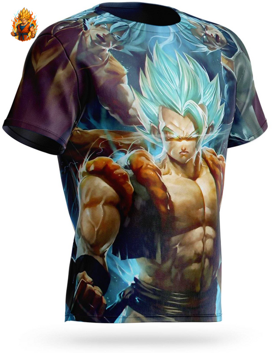 Dragon Ball Gogeta Super Saiyan T-shirt bleu-Ma boutique