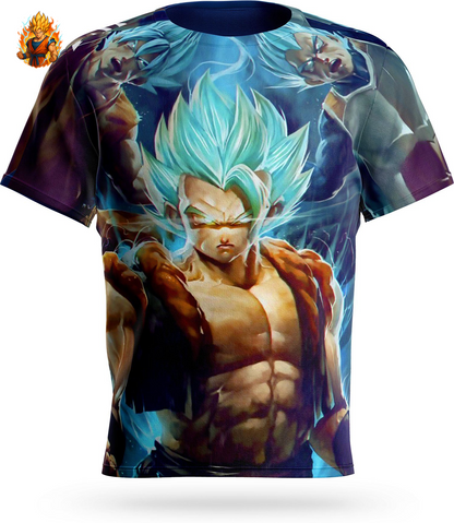 Dragon Ball Gogeta Super Saiyan T-shirt bleu