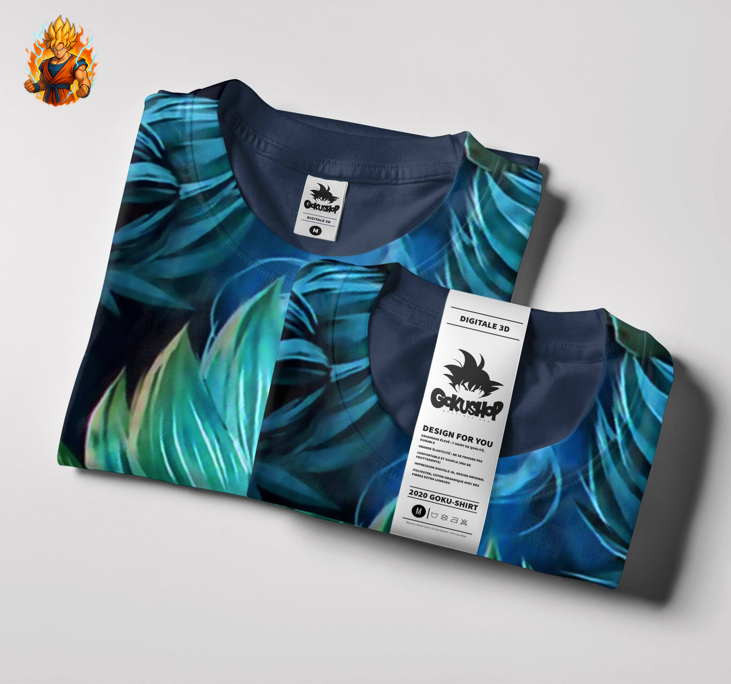 Dragon Ball Gogeta Super Saiyan T-shirt bleu
