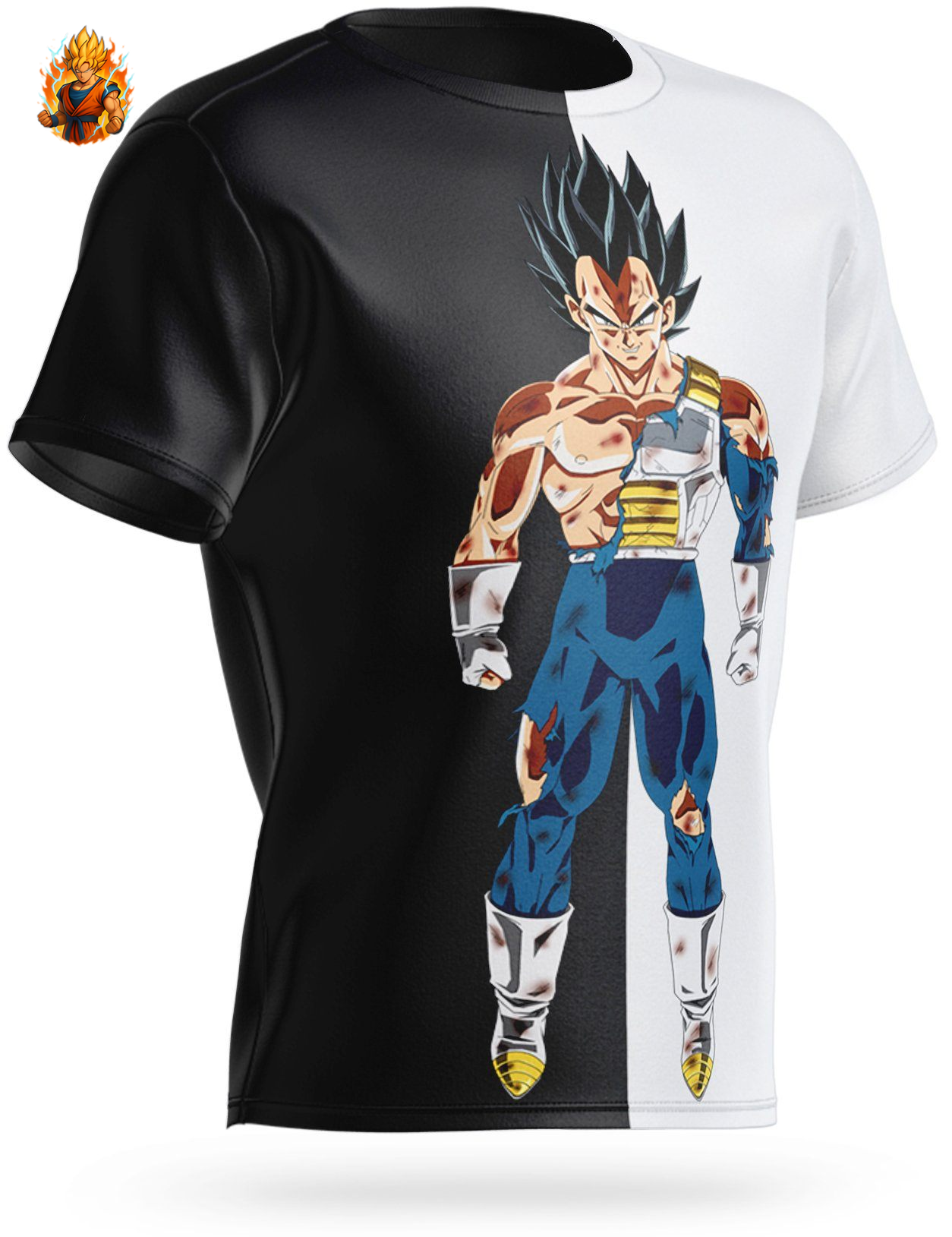 Dragon Ball Vegeta T-shirt noir et blanc-Ma boutique