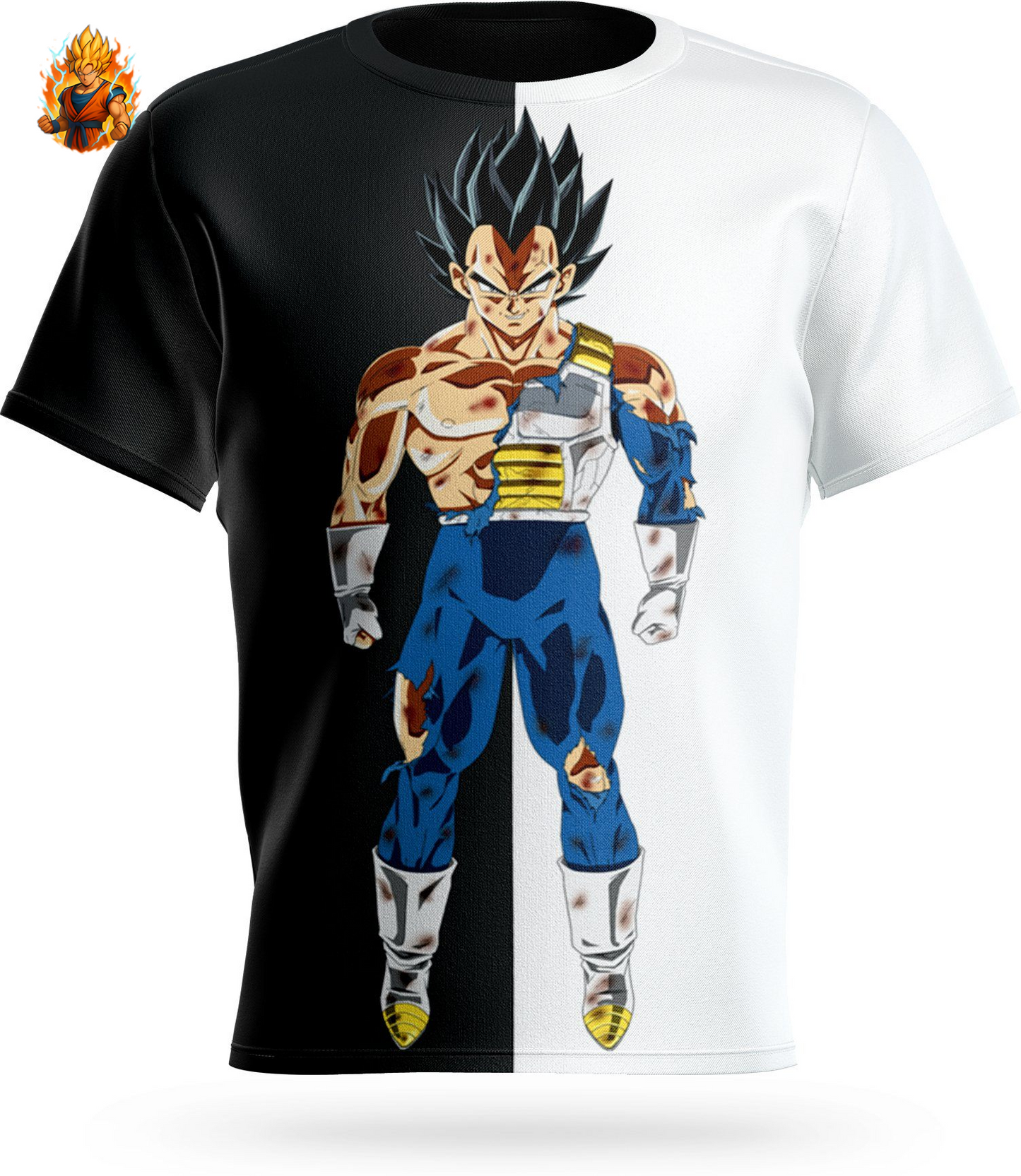 Dragon Ball Vegeta T-shirt noir et blanc