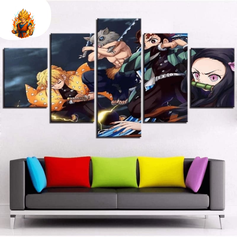 Peintures de Tanjiro, Nezuko, Zenitsu et Inosuke - Demon Slayer-Ma boutique