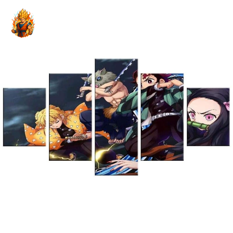 Tableaus de Tanjiro, Nezuko, Zenitsu et Inosuke - Demon Slayer