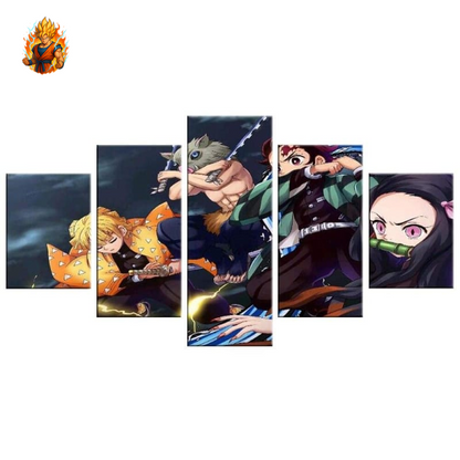 Tableaus de Tanjiro, Nezuko, Zenitsu et Inosuke - Demon Slayer