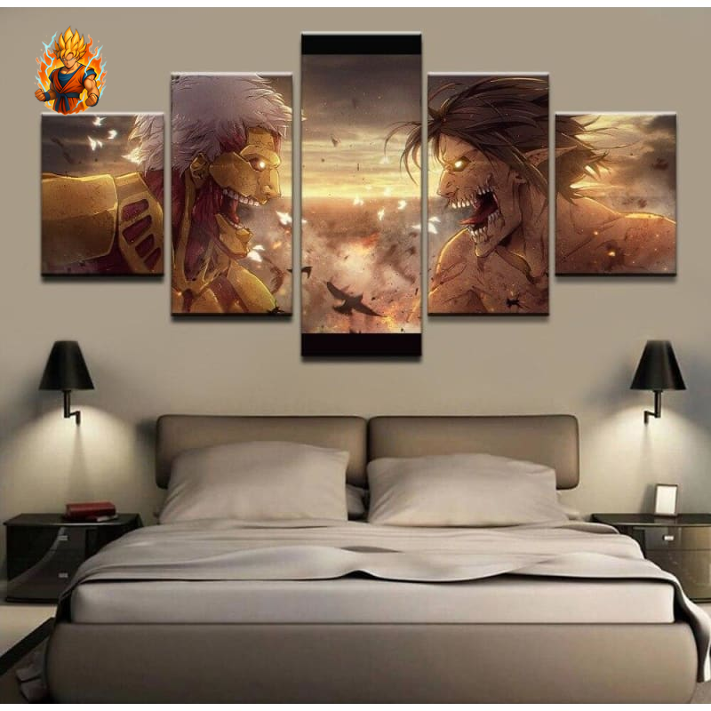 Diagramme de combat Titan attaquant vs Titan blindé - Attack on Titan-Ma boutique