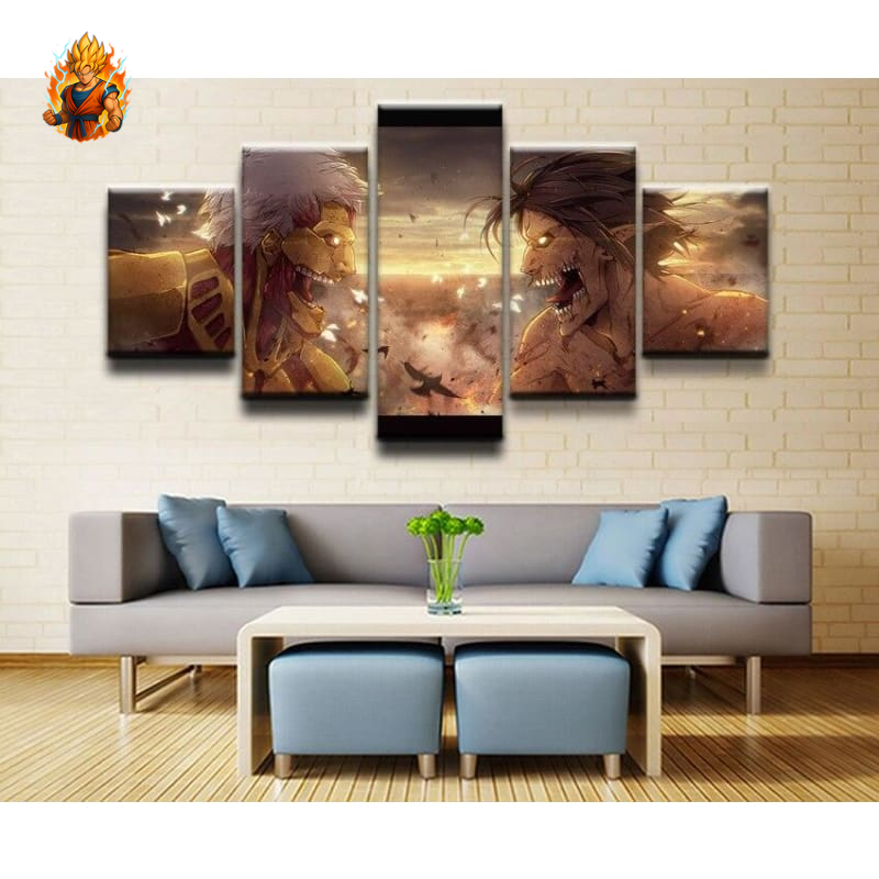 Diagramme de combat Titan attaquant vs Titan blindé - Attack on Titan