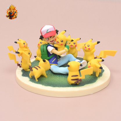 Figurine Pikachu et Sacha