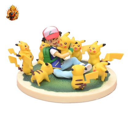 Figurine Pikachu et Sacha