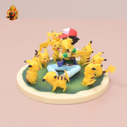 Figurine Pikachu et Sacha