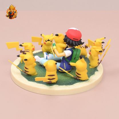 Figurine Pikachu et Sacha