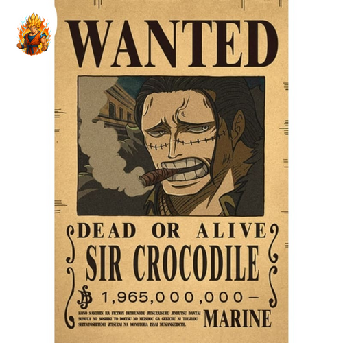Affiche „Fiche signalétique Crocodile“ – One Piece-Ma boutique
