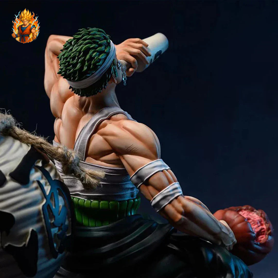 Figurine de Zoro de One Piece en train de manger
