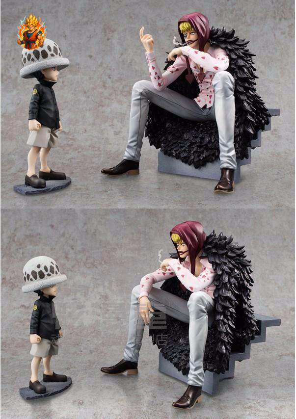 One Piece Corazon (12 cm) & Trafalgar Law (7 cm) Figurine