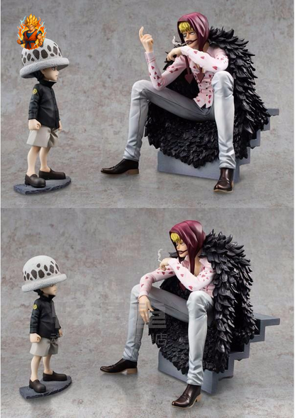 One Piece Corazon (12 cm) & Trafalgar Law (7 cm) Figurine
