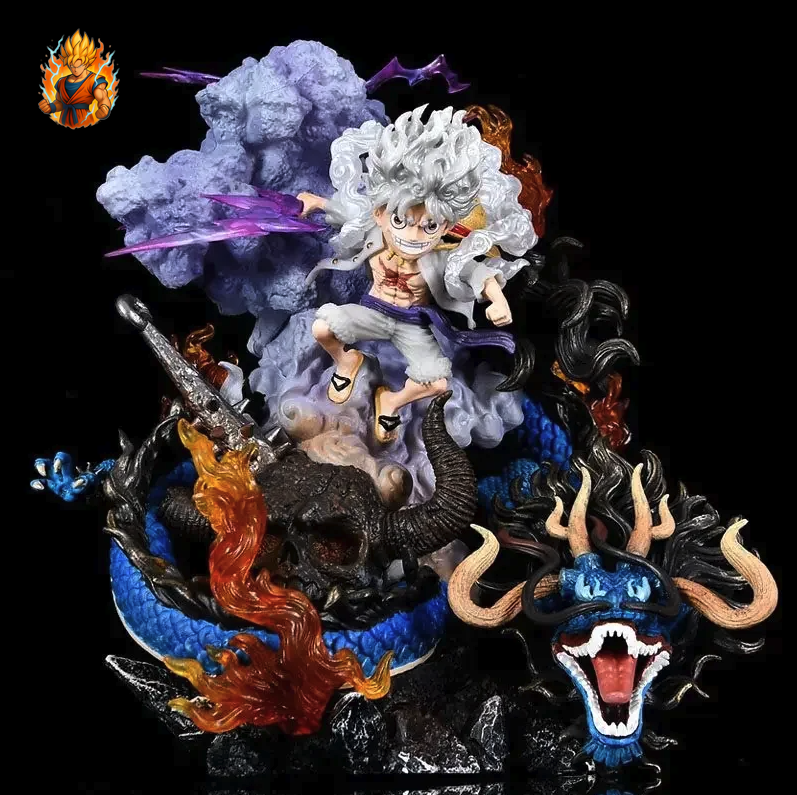 Figurine One Piece Ruffy vs. Kaido Dragon.-Ma boutique