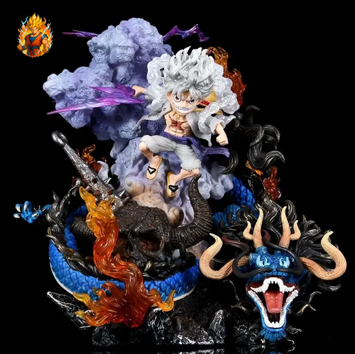 Figurine One Piece Ruffy vs. Kaido Dragon.-Ma boutique