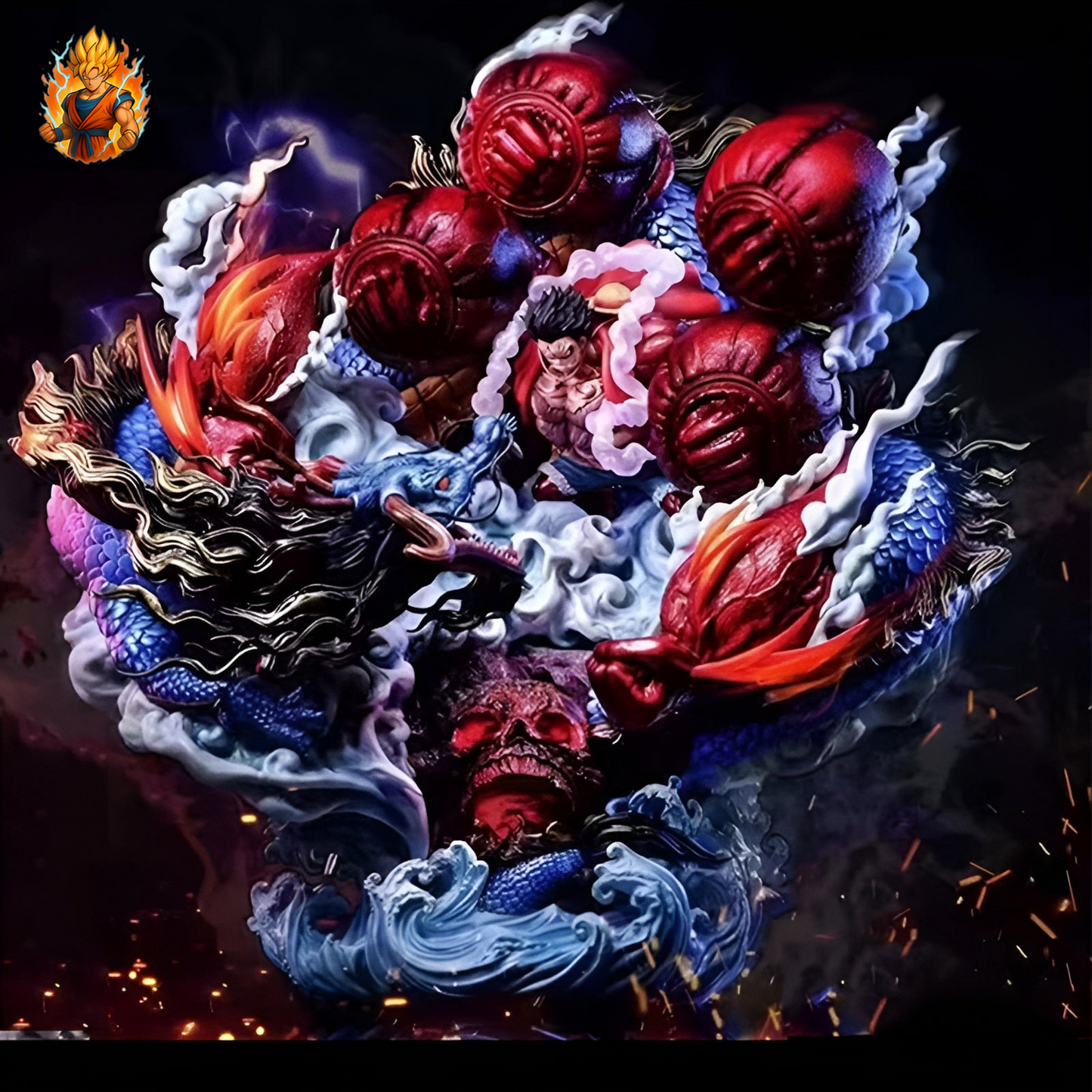 Figurine One Piece Ruffy VS Kaido.-Ma boutique