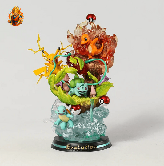 Figurine Pokémon - Pikachu, Salamèche, Bulbizarre et Carapuce.-Ma boutique